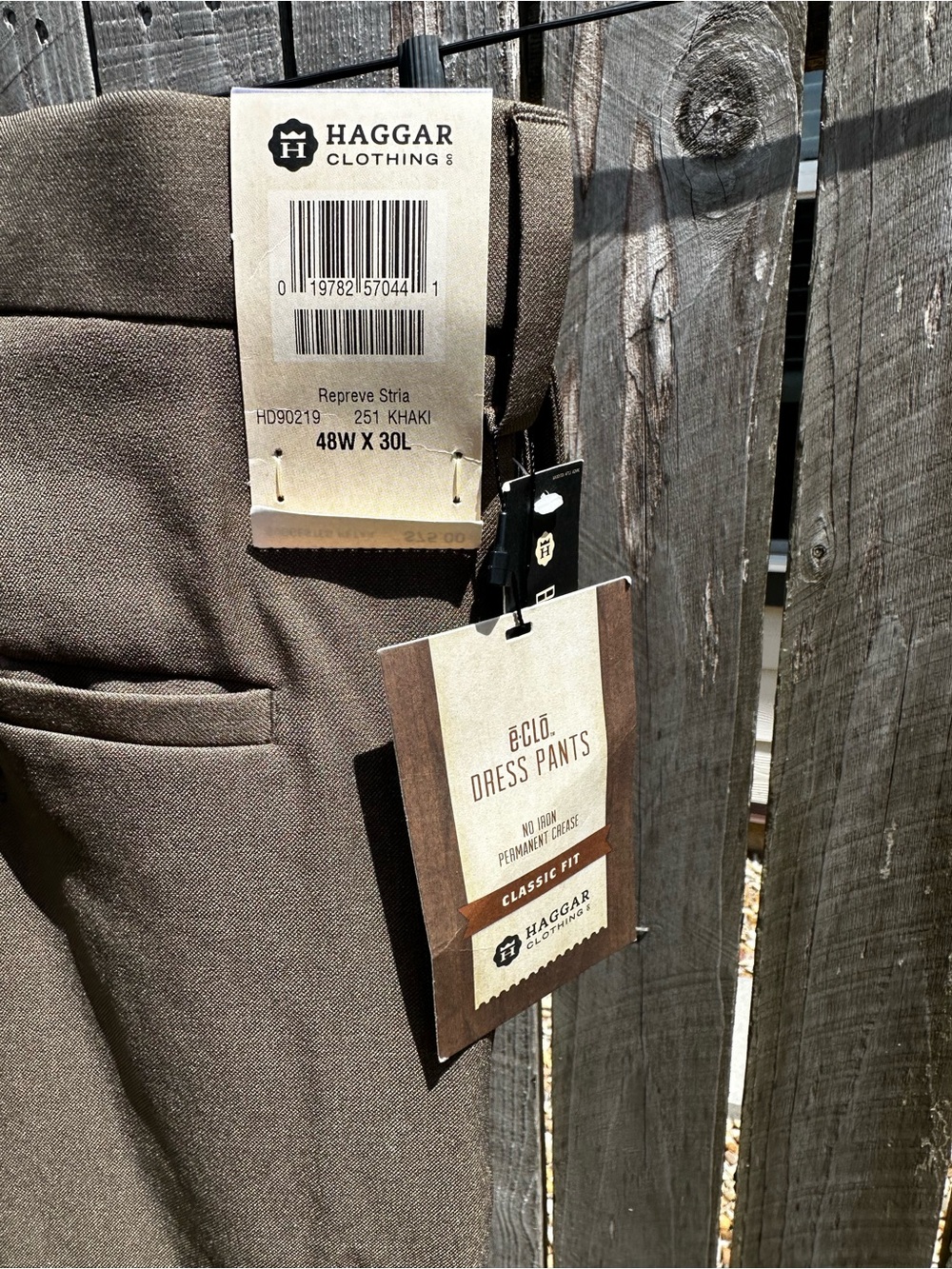 Haggar E-CLO Dress Pants Mens 48x30 Brown Classic Fit Stretch Microfiber NEW $85 - Picture 5 of 5